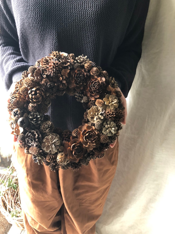 大きめ【木の実のリース】　秋 大きめ【木の実のリース】 秋