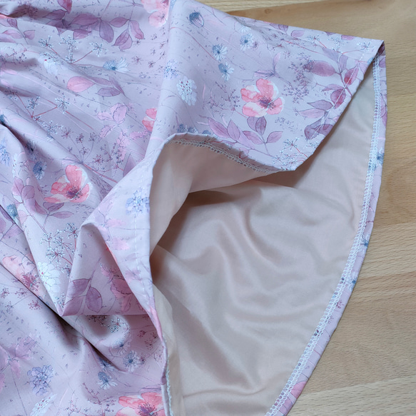 LIBERTY キッズ ギャザースカート裏地付 イルマ ピンク size:100〜110 4枚目の画像