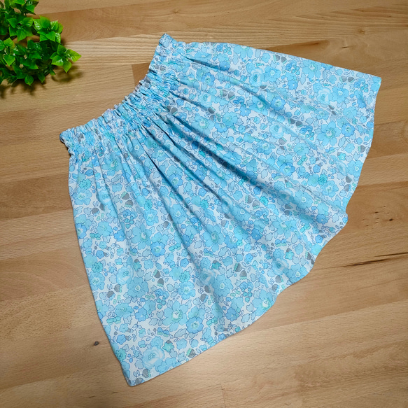 ファミリア リバーシブル スカート ブルー familiar 青チェック