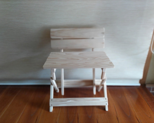 わんちゃん撮影用折りたたみ椅子 受注製作・Mサイズ・H27cm・シャビーテイストH27cm(白)・わん