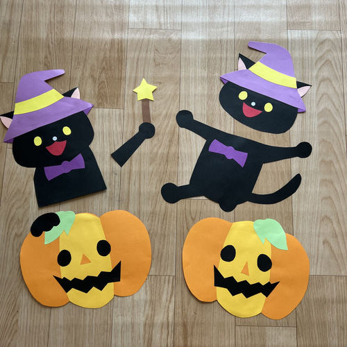 くろねこさんのハロウィン 壁面 保育 切り絵 KIRHAR キルハル