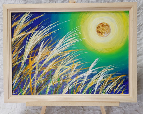 油絵 絵画 【十五夜の月】 十五夜の月】#油彩画 #芸術 #油絵 #絵 #アート #oilpainting