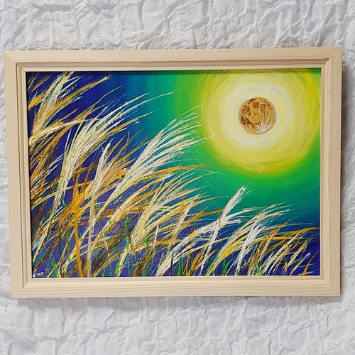 油絵 絵画 【お月見】 絵画 HR 通販 14579113｜Creema(クリーマ)