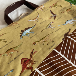 【床につかない！！】入園入学レッスンバッグ手提げ絵本袋リバーシブル★03恐竜図鑑Bトリケラトプスアロサウルス 2枚目の画像