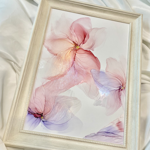 送料無料】 ミニアートプレゼント付き！ アルコールインクアート 原画