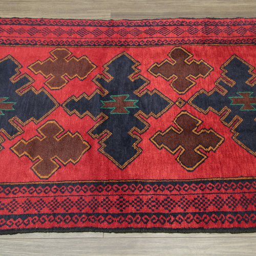 アフガニスタン 部族絨毯 バルーチ族 オールド手織り絨毯 トライバル ...