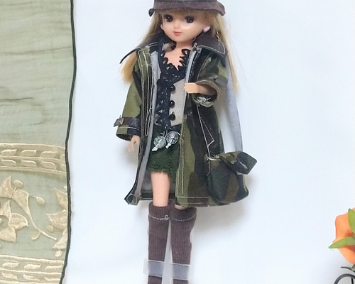 リカちゃん/迷彩柄着せ替え用(6点セット)お洋服&バッグetc