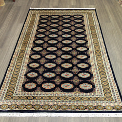 新品　トルクメンボハラデザイン　艶々高級ラグ　パキスタン手織り絨毯　アクセントラグ　126x190cm　＃150 1枚目の画像