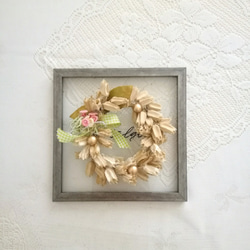 アンティーク・シランの花＊染め布花フレーム・壁掛け 6枚目の画像