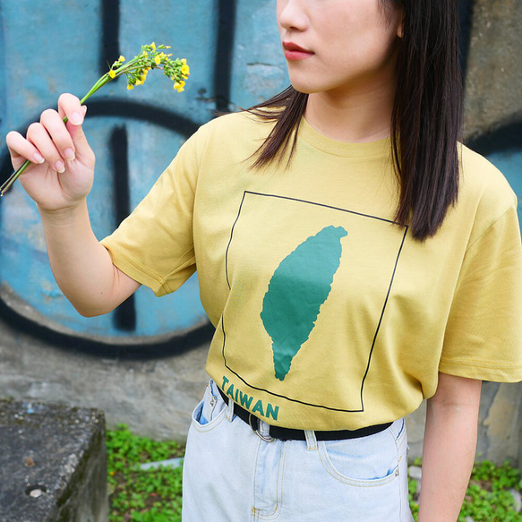 復古T-Shirt-人口數-芥末黃 第7張的照片
