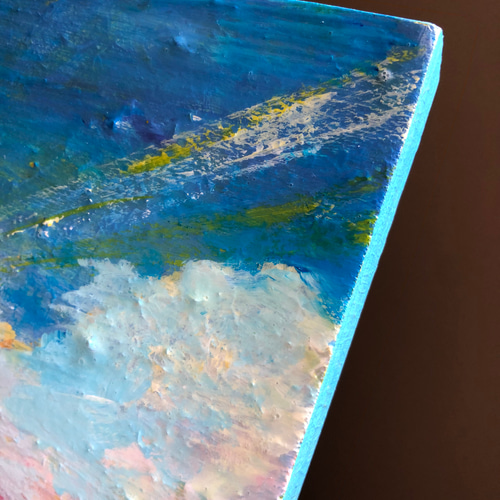 原画「虹色の空 」アートパネル 空 虹色 レインボーカラー 空と