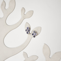 手製淡紫藍色坦桑石925銀耳釘耳環 //天然寶石 // 十二月份生日石 第4張的照片