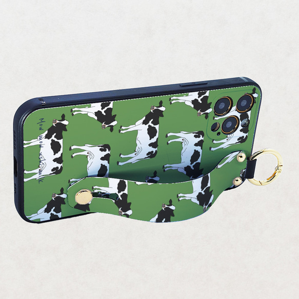 【モーモー牛ミルク 】緑の牧場  ベルト付きTPUソフトケースiphone android ほぼ全機種対応 3枚目の画像