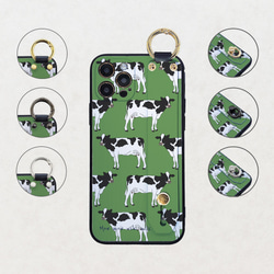 【モーモー牛ミルク 】緑の牧場  ベルト付きTPUソフトケースiphone android ほぼ全機種対応 4枚目の画像