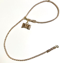 「送料無料」首輪にダブルリボンと真鍮ネームタグ付き、ネックレス　ブルー　革レザー 7枚目の画像