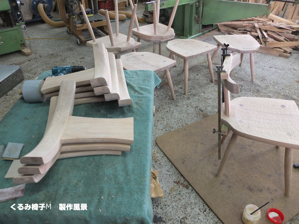 【受注生産】くるみ椅子L　両肘　セミオーダー/木製/椅子/無垢の家具/ウォールナット 4枚目の画像