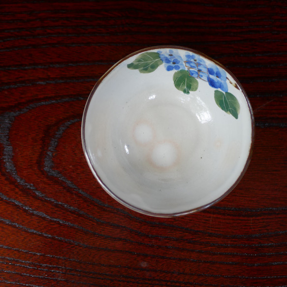 京焼・清水焼 ご飯茶碗　紫陽花　サイズ：中 3枚目の画像