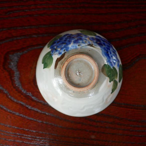 京焼・清水焼 ご飯茶碗　紫陽花　サイズ：中 4枚目の画像