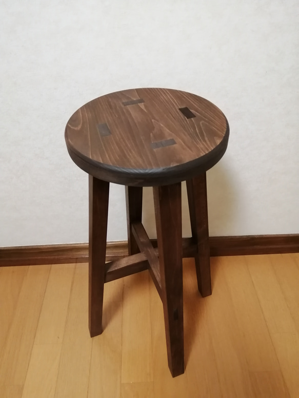 木製スツール　高さ58cm　丸椅子　stool 1枚目の画像