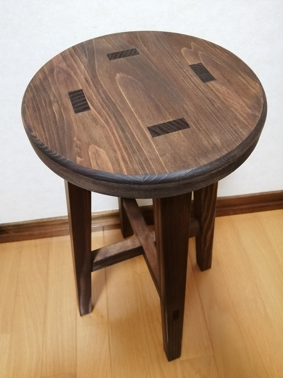 木製スツール　高さ58cm　丸椅子　stool 4枚目の画像