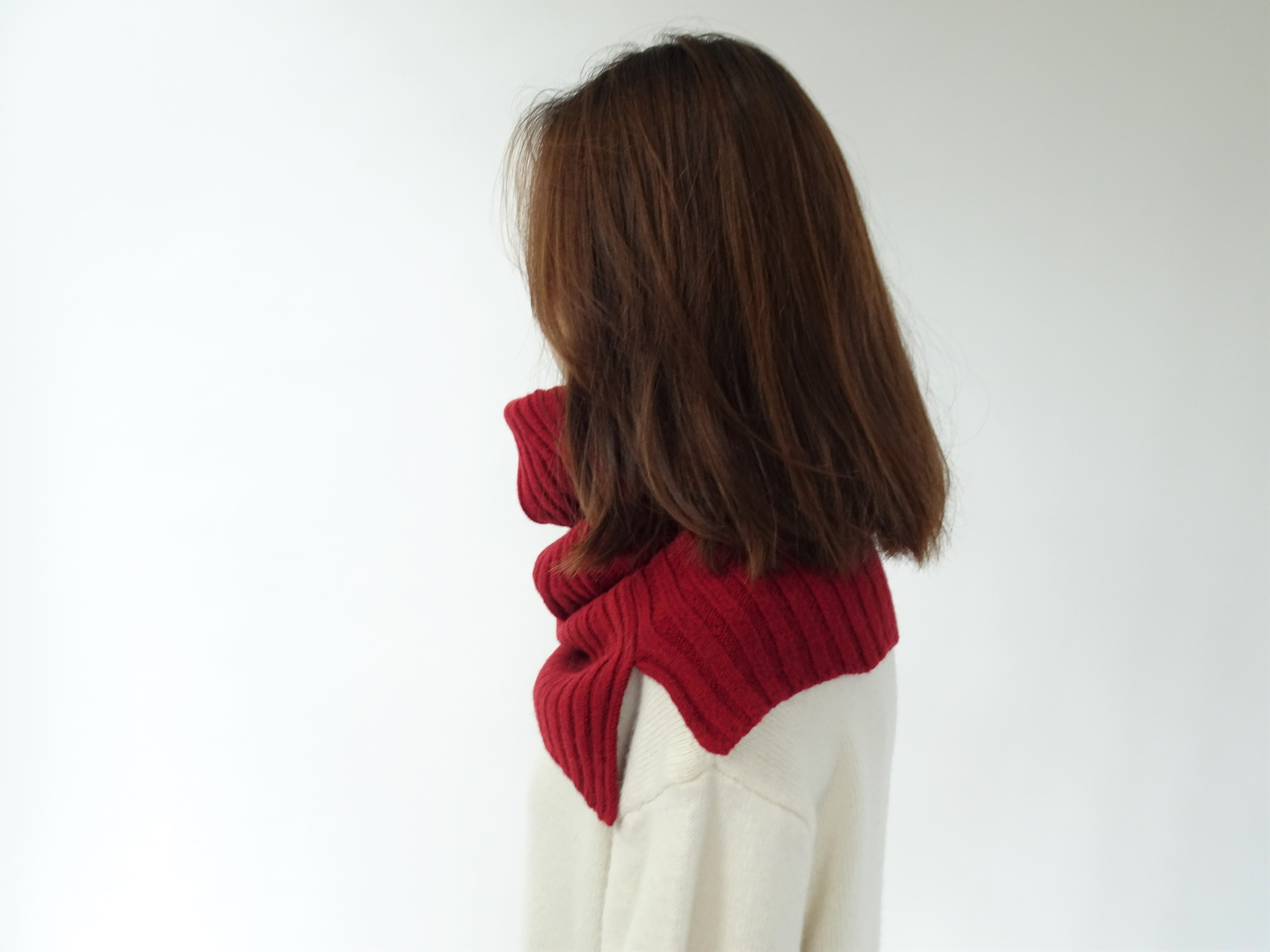 ＜数量限定特注カラー＞ネック／ショルダーリブウオーマー＜レッド＞