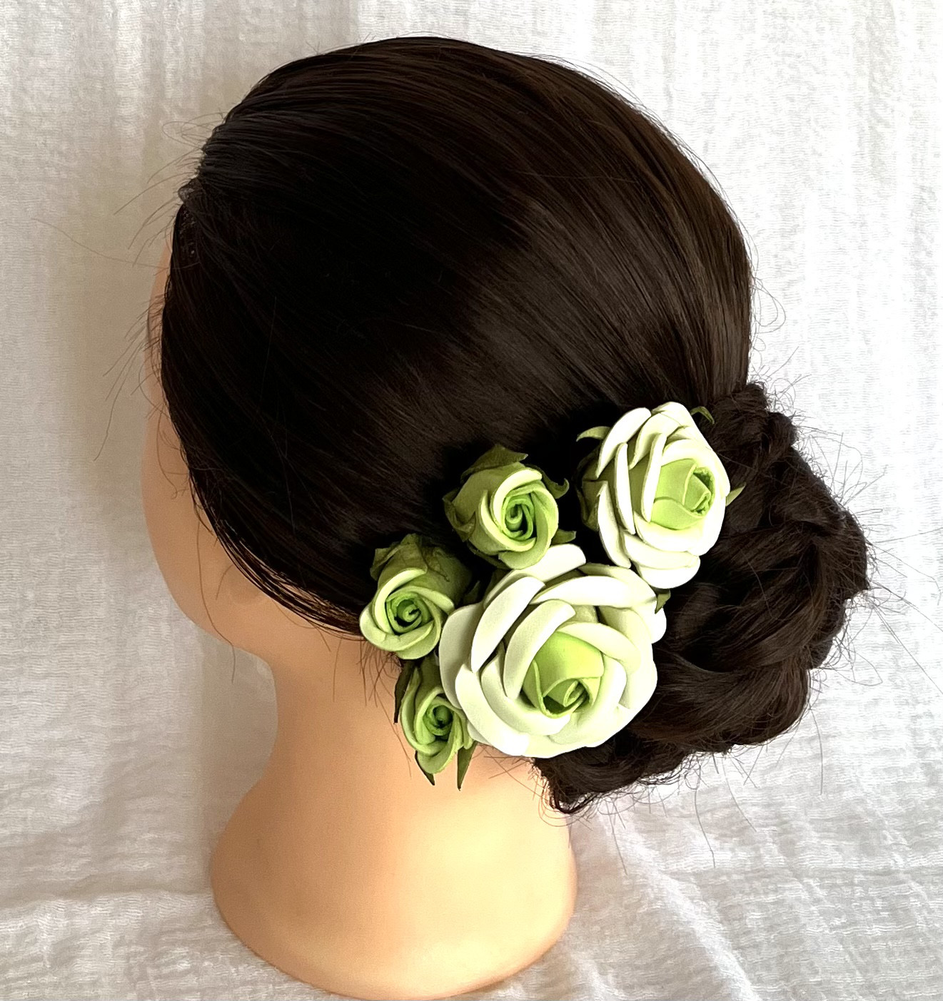 レザーで作った”薔薇の髪飾り”TK-002