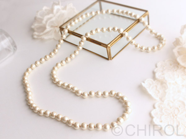 コットンパールの エンドレス ロング ネックレス