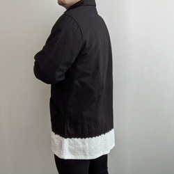 <OSOCU>Denim jacket with black & white-hem 広島デニム×名古屋黒紋付染 7枚目の画像