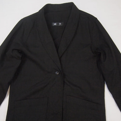 <OSOCU>Denim jacket with black & white-hem 広島デニム×名古屋黒紋付染 3枚目の画像