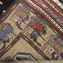 War Rug　アフガン　ミリタリーデザイン　部族絨毯　トライバルラグ　オールド手織り絨毯　122x185cm　＃96 6枚目の画像