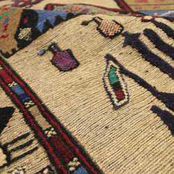 War Rug　アフガン　ミリタリーデザイン　部族絨毯　トライバルラグ　オールド手織り絨毯　122x185cm　＃96 5枚目の画像