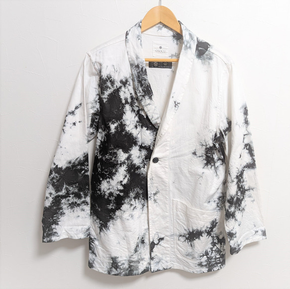 <OSOCU>Denim jacket with black tie dye 広島デニム×名古屋黒紋付染 1枚目の画像