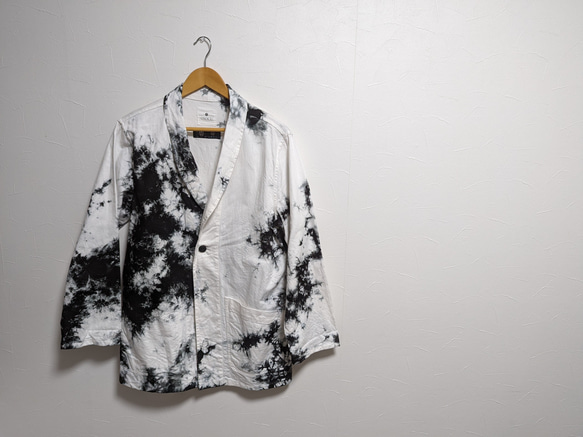 <OSOCU>Denim jacket with black tie dye 広島デニム×名古屋黒紋付染 2枚目の画像