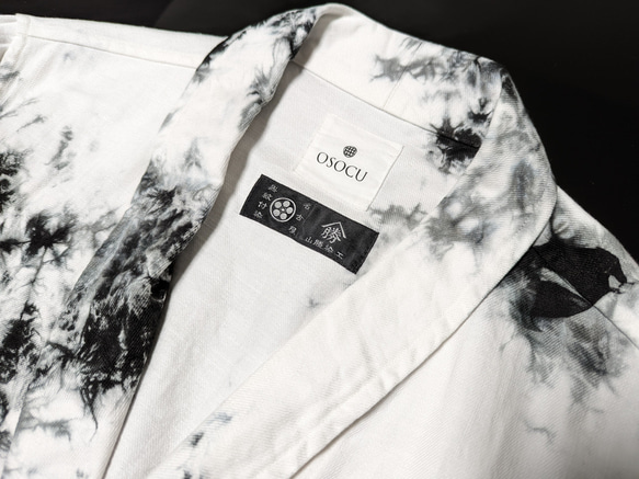 <OSOCU>Denim jacket with black tie dye 広島デニム×名古屋黒紋付染 4枚目の画像