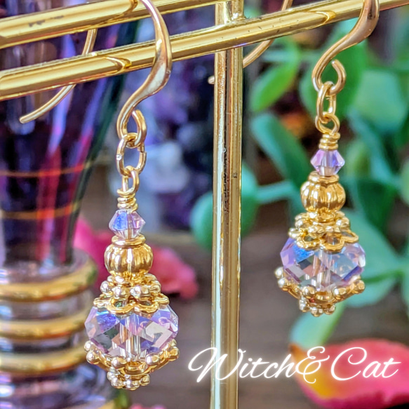 魔女の薬瓶～No.2～ピアス/イヤリング [ライトアメジストシマー2x]】紫