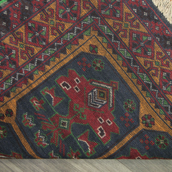 ヘシティ文様　アフガニスタン　バルーチ族　トライバルラグ　オールド手織り絨毯　ヴィンテージ　126x197cm　＃336 7枚目の画像