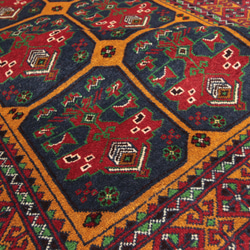ヘシティ文様　アフガニスタン　バルーチ族　トライバルラグ　オールド手織り絨毯　ヴィンテージ　126x197cm　＃336 6枚目の画像