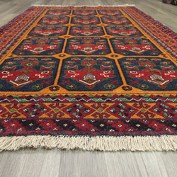 ヘシティ文様　アフガニスタン　バルーチ族　トライバルラグ　オールド手織り絨毯　ヴィンテージ　126x197cm　＃336 9枚目の画像