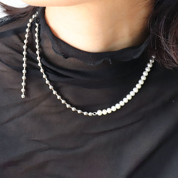 ボールチェーン＆パールネックレス~plus stainless ball chain ＆ pearl necklace~ 2枚目の画像