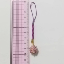 ピンク和柄の折り紙くす玉キーホルダー 3枚目の画像