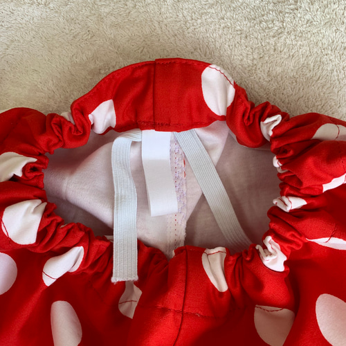 かぼちゃパンツ 赤 水玉 80〜 ネズミさんパンツ 裏地付き ベビー服 Ha