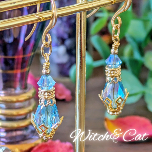 魔女の薬瓶～No.1～ ピアス/イヤリング [アクアマリンシマー2x]】青