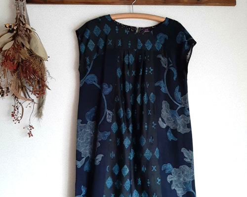 浴衣チュニック*白×赤花/着物リメイク_浴衣リメイク - 夢工房 布