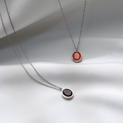 カラーストーン＆ステンレスネックレス~float necklace~ 1枚目の画像