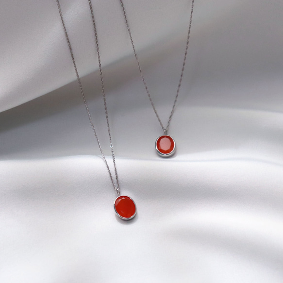 カラーストーン＆ステンレスネックレス~float necklace~ 2枚目の画像