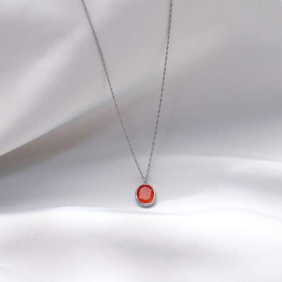 カラーストーン＆ステンレスネックレス~float necklace~ 6枚目の画像