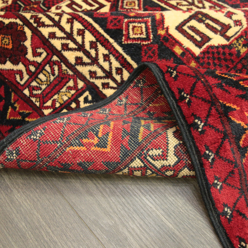 アフガニスタン　ヴィンテージ　ラグ　トライバル　赤　手織り絨毯 アフガニスタン ヴィンテージラグ オールド手織り絨毯