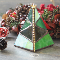 ガラス製クリスマスツリーキャンドルホルダー 3枚目の画像