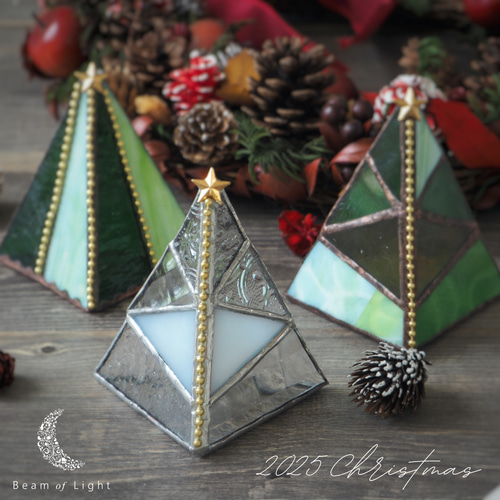 ガラス製クリスマスツリーキャンドルホルダー キャンドル・キャンドル