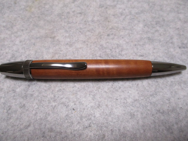 なつめ　縮み杢　椿油仕上げ　回転式ロングパトリオットボールペン